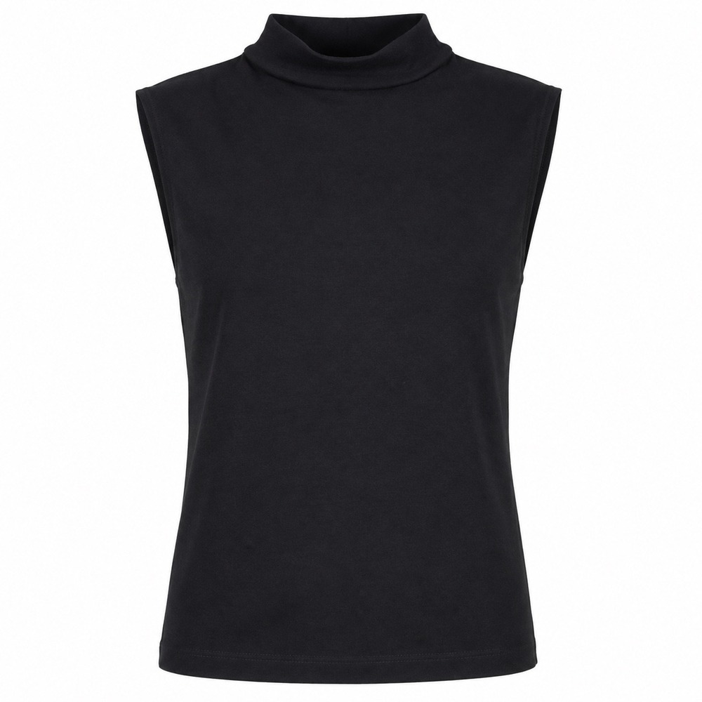 Madewell Womens Top XS Cotton Modal Black Sleeveless Mockneck Minimalist Basic